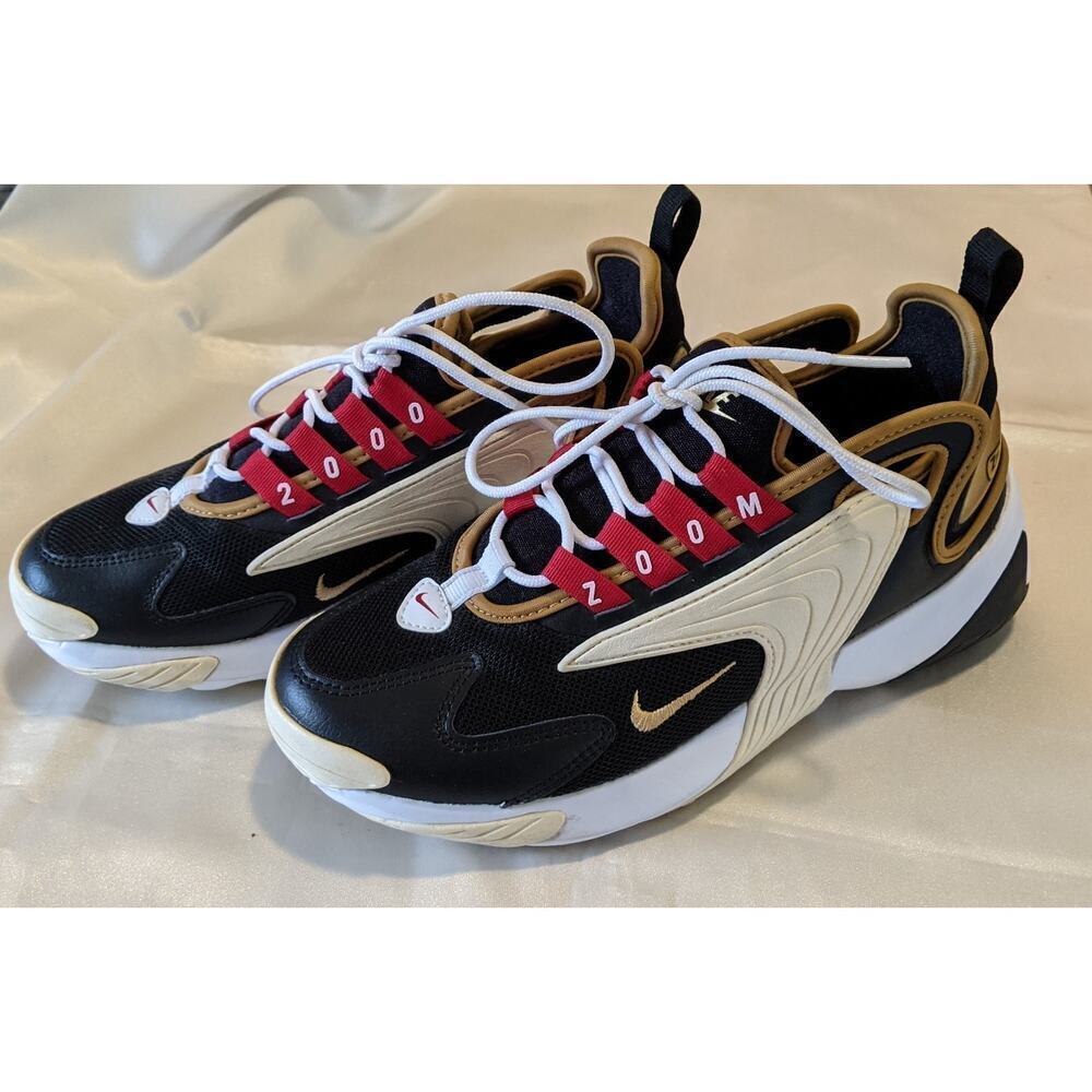 Nike Zoom 2K Women's Sneakers Casual Shoes Black/Metallic Gold AO0354-005 Size 6